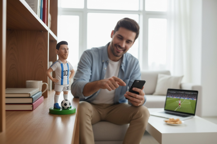 Figurina Ceramica Fotbalist – 17 cm, Model Colectie, Detalii Realiste [3]