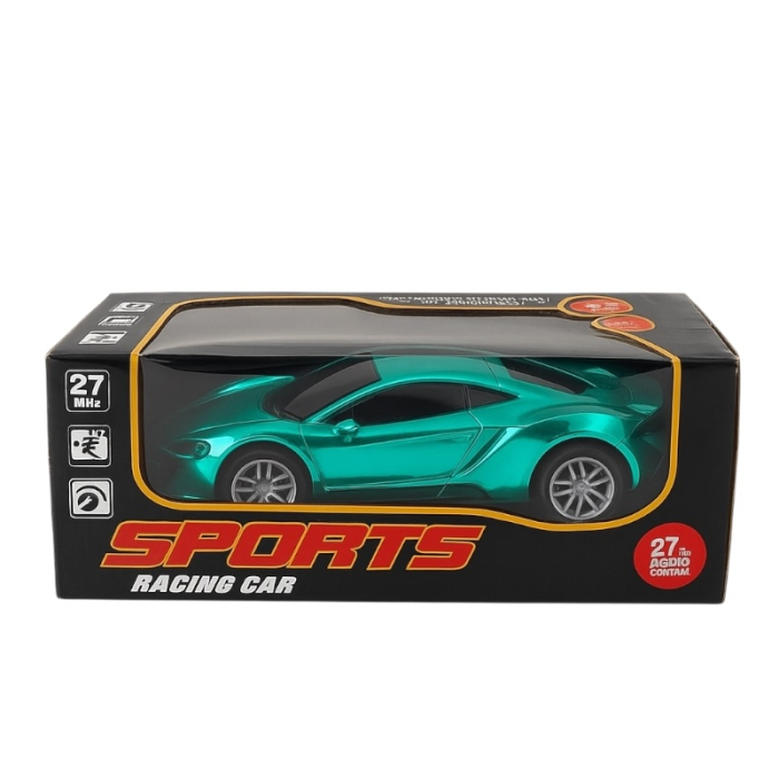 Masina sport cu radiocomanda, model crom turcoaz, 22x10 cm, jucarie pentru copii [2]