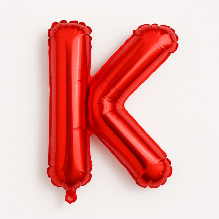 Balon folie litera K rosu, 35 cm, decor aniversari si petreceri, 1 buc [1]