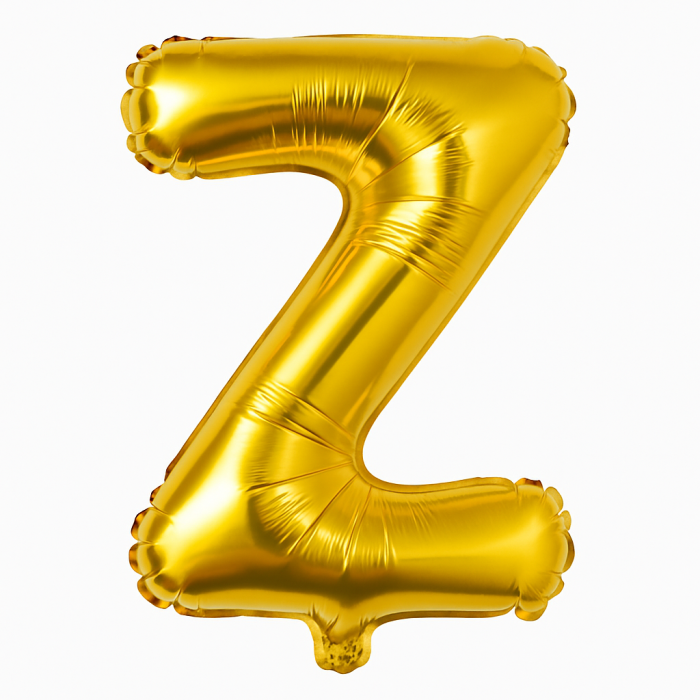 Balon folie litera Z auriu, 35 cm, decor aniversar si petreceri, 1 buc [1]