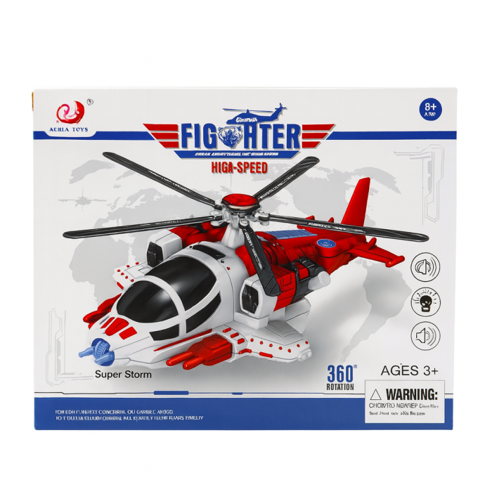 Elicopter Jucarie cu Lumini, Sunete si Rotatie 360 – Model Fighter, 30 cm [2]