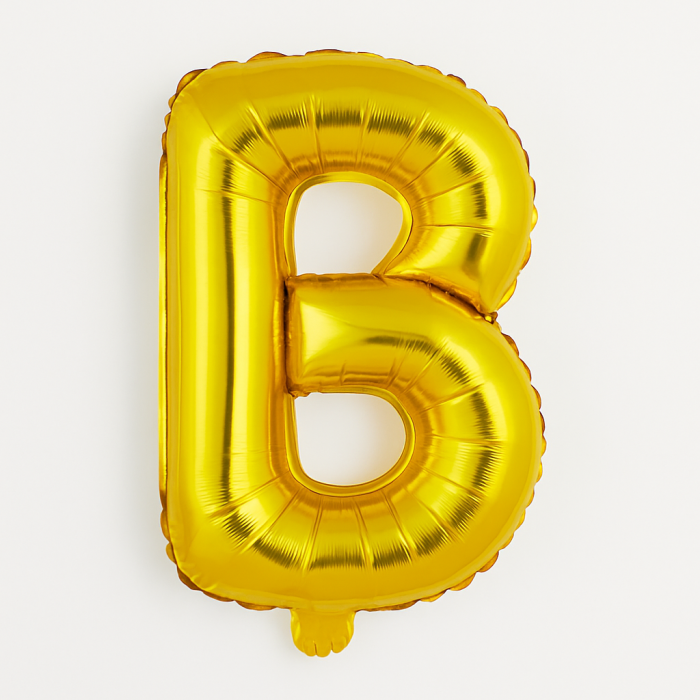 Balon folie litera B auriu 65 cm, decor petreceri si aniversari, 1 buc [1]