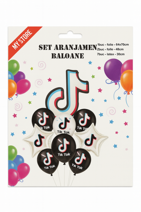 Set baloane TikTok pentru petreceri, folie si latex, 10 piese, decor aniversar [2]