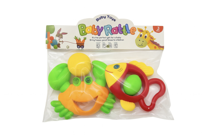 Set Zornaitoare Colorate pentru Bebelusi, 2 Bucati, 24x22 cm, Jucarii pentru Dentitie si Dezvoltare, 3+ luni [1]