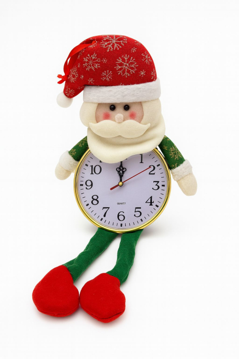 Ceas Decorativ Mos Craciun cu Picioruse, Model Festiv, 43cm [2]