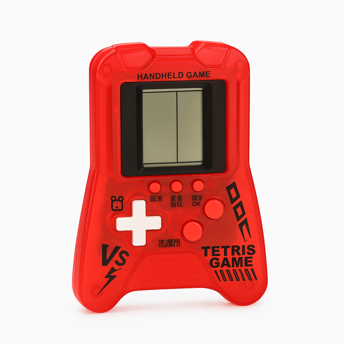 Mini Consola Jocuri Puzzle Rosie, Jocuri Clasice Tip Tetris, Portabila pentru Copii [1]