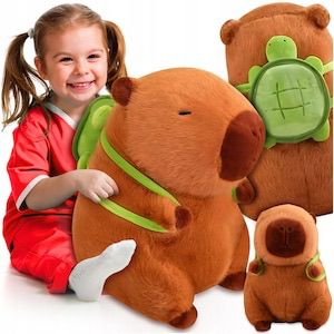 Capibara de Plus 40 cm cu Broscuta – Jucarie Pufoasa, Dragalasa, Cadou Perfect [2]