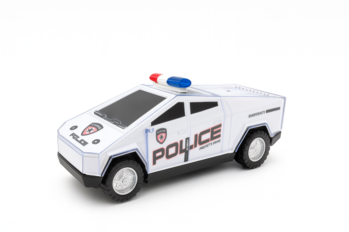 Masina Politie Jucarie Pickup 17x7 cm cu Lumini si Sunete – Model Modern, Roti Libere [2]