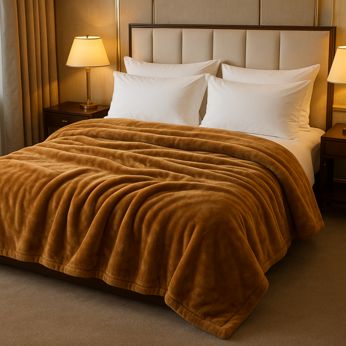 Patura Cocolino pufoasa maro 200x230 cm pentru pat dublu – calduroasa si moale [1]