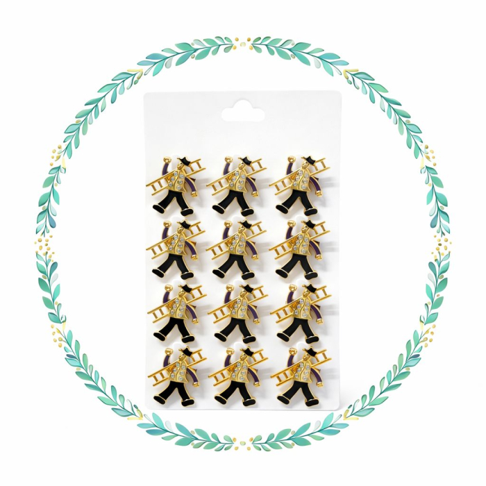 Set 12 brose martisor cosar cu scara, simbol noroc si prosperitate, 15x9cm [2]