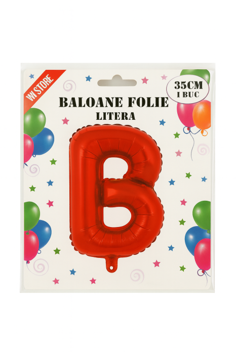 Balon folie litera B rosu 35 cm, decor aniversari si petreceri, 1 buc [2]