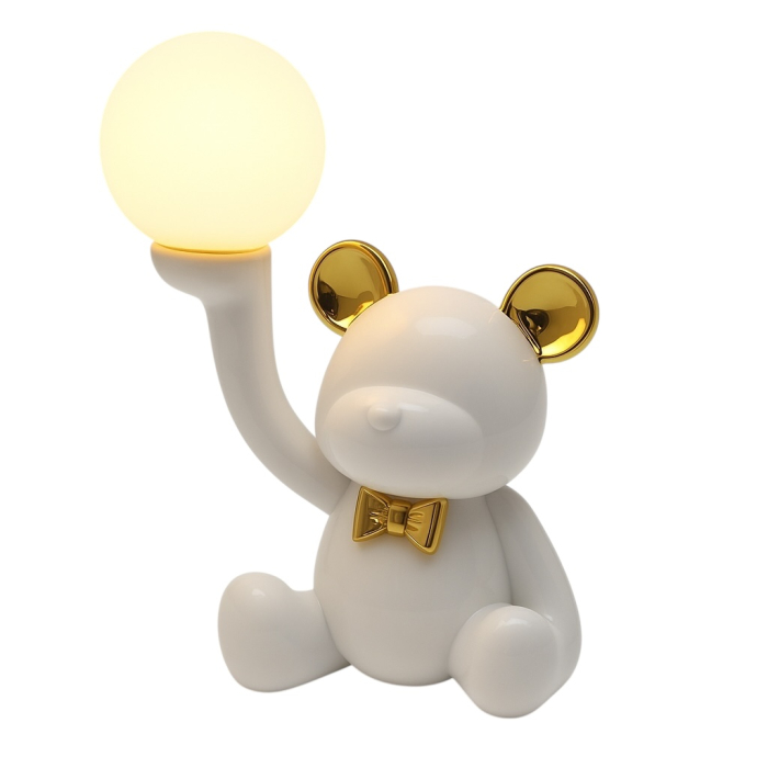 Lampa Veghe Ursulet LED Alb cu USB – Lumina Noapte pentru Copii [1]