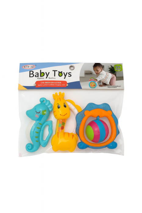 Set Jucarii Bebelusi Baby Toys, 3 Piese, Rattle & Dentitie, 23x21 cm, 9M+ [2]