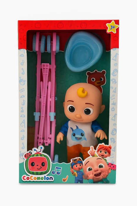 Set Jucarie CoComelon – Papusa JJ cu Olita si Carucior Pliabil, 38x23 cm, 3+ [1]