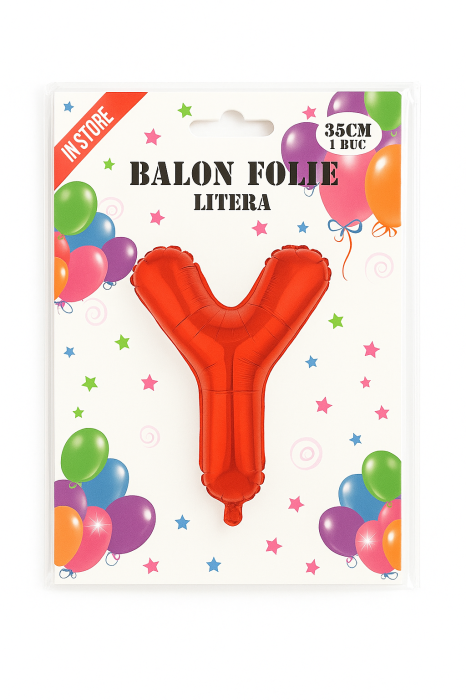 Balon folie litera Y rosu, 35 cm, decor aniversari si petreceri, 1 buc [2]
