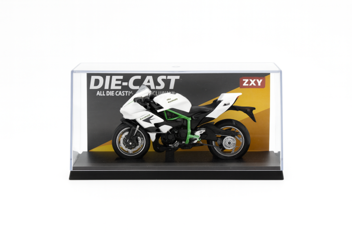 Motocicleta Metalica Die-Cast ZXY – Model Sport, 19x9 cm, cu Vitrina Transparenta [2]