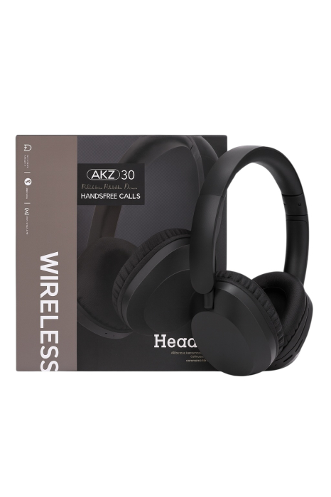 Casti Wireless AKZ 30 Over-Ear, Sunet HD, Bass Puternic, Handsfree Calls, Negru [1]