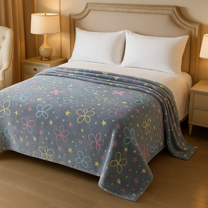 Patura Cocolino 200x230 cm, 1 KG – Model Fluturi si Stelute, Pufoasa si Calduroasa [1]