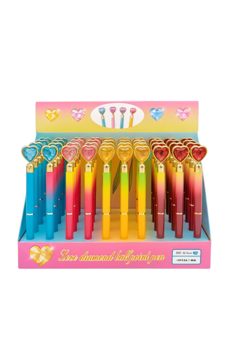 Set 48 pixuri Love Diamond – pixuri cu inimioara cristal, culori mix, cadou perfect [2]