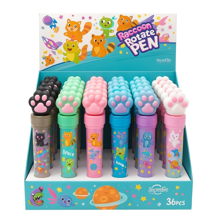 Set 36 Pixuri Raccoon Rotate Pen cu Labuta – Pixuri Colorate pentru Copii [2]