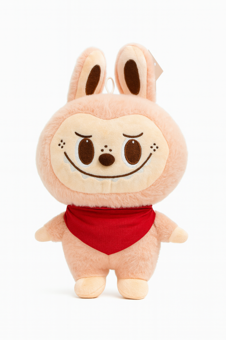 Iepuras Plus 35 cm – Jucarie Pufoasa cu Esarfa Rosie, Model Amuzant si Adorabil [2]