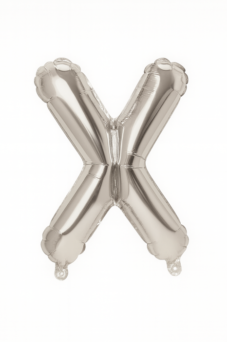 Balon folie litera X argintiu, 35 cm, decor petreceri si aniversari, 1 buc [1]
