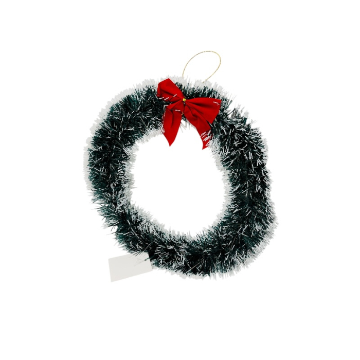 Coronita de Craciun artificiala 30 cm cu funda rosie decorativa [2]