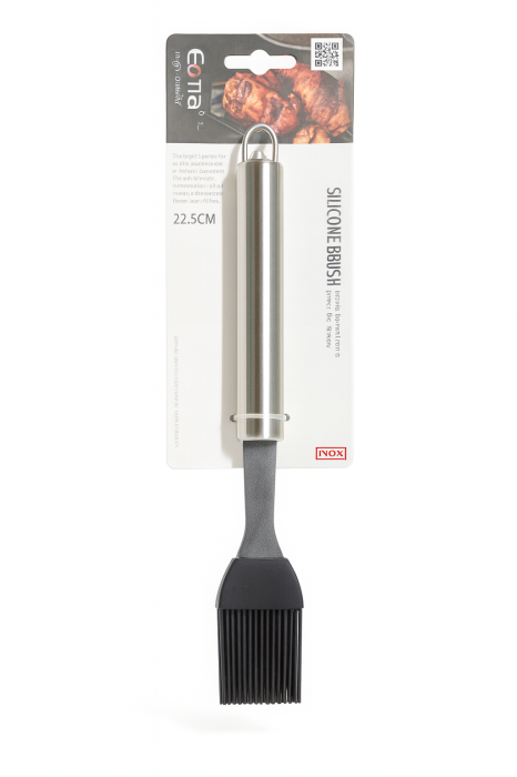 Pensula din silicon Ectia 22.5 cm, maner inox, rezistenta termic, pentru gatit si grill [1]