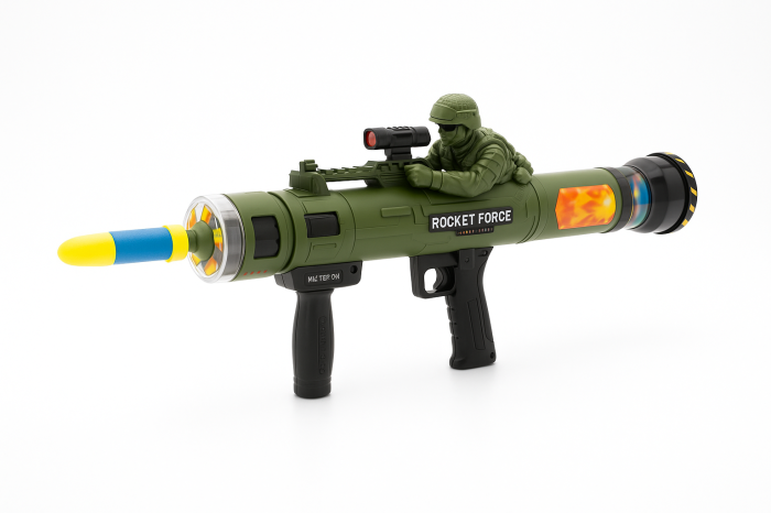 Lansator Rachete Jucarie 52 cm cu 3 Proiectile EVA si Soldat – Rocket Launcher [2]