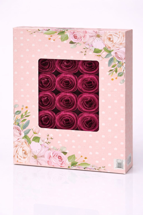 Set 30 trandafiri artificiali cu sclipici, fucsia, decor floral elegant [2]