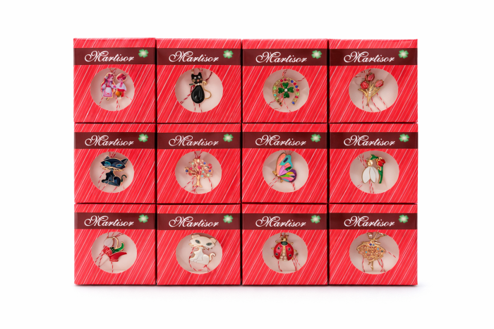 Set 24 Brose Martisor Metalice cu Snur Traditional, Modele Variate, Ambalate Individual 8x1x7 cm [2]