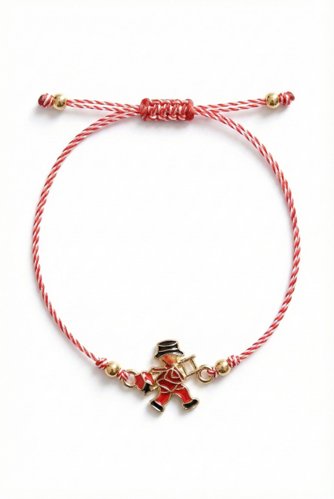 Set 12 bratari martisor cosar norocos, snur reglabil alb-rosu [2]