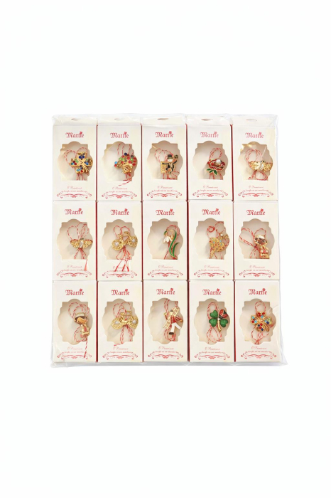 Set 30 brose martisor elegante modele variate ambalaj individual 9x5 cm [2]