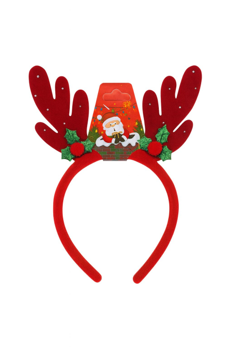 Bentita Craciun cu Cornite Decorate si Pompoane [1]