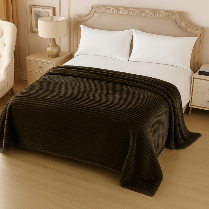 Patura pufoasa maro inchis super soft, 1 KG, groasa si calduroasa, 200x230 [1]