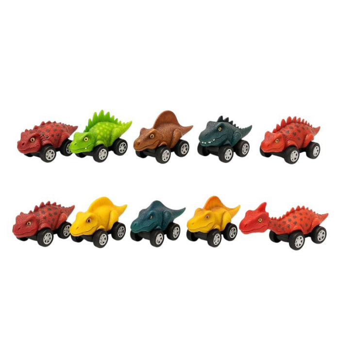 Titlu: Set 12 Dinozauri Mecanici pe Roți, Pull Back, Jucării Copii 3+ [1]