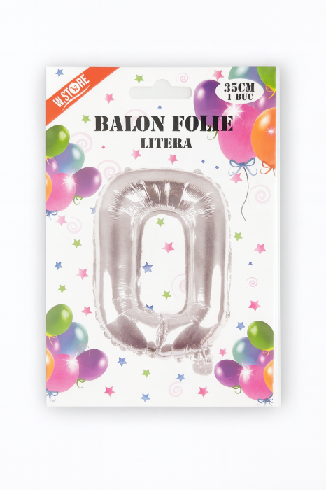 Balon folie litera O argintiu, 35 cm, decor petreceri si aniversari, 1 buc [2]