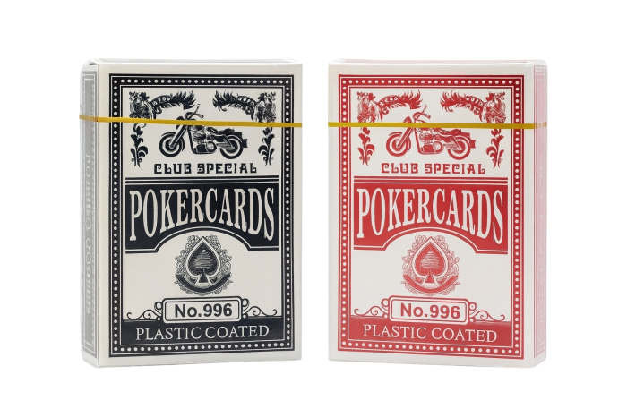 Set 2 Pachete Carti de Joc Poker Plastic Coated, Rosu si Negru, Calitate Premium [2]