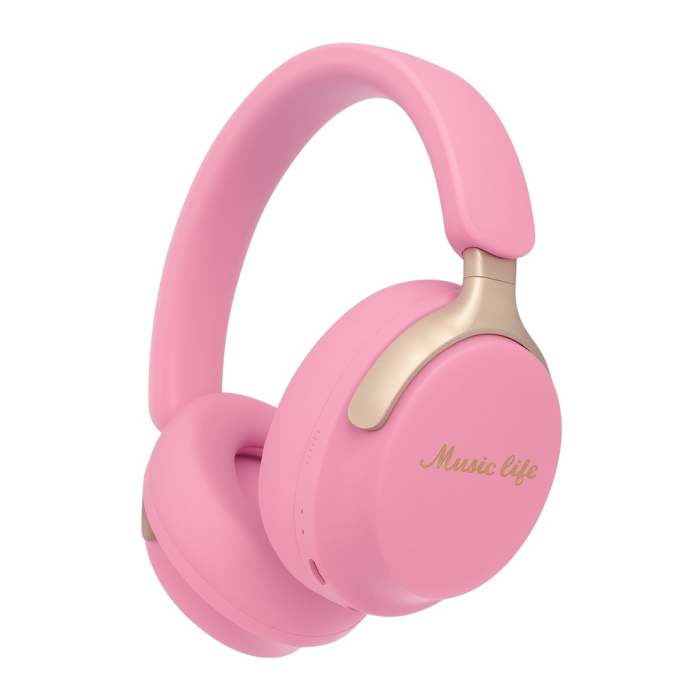 Casti Wireless AKZ 22 Over-Ear MusicLife, HD Stereo, Super Bass, Roz [1]