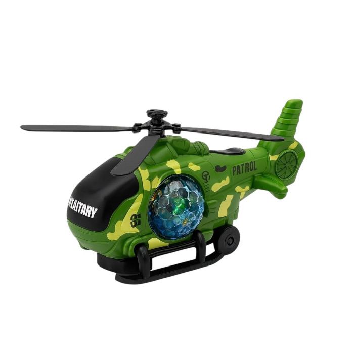 Elicopter militar cu lumini 3D și efect de aburi – jucărie copii 3+ [1]