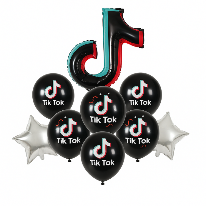 Set baloane TikTok pentru petreceri, folie si latex, 10 piese, decor aniversar [1]