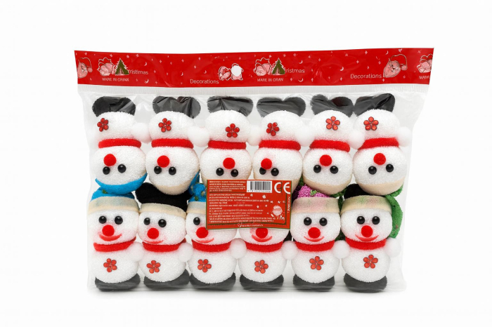 Set 12 decoratiuni Craciun om de zapada din polistiren – pachet multiplu figurine festive pentru brad si aranjamente, 15cm inaltime per bucata [1]