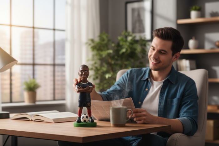 Figurina Ceramica Fotbalist – 17 cm, Model Colectie, Detalii Realiste [3]