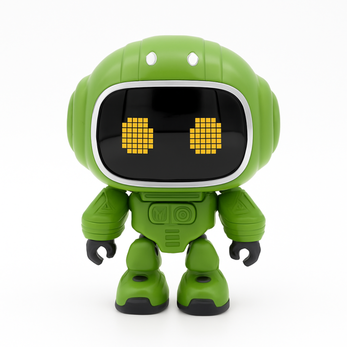 Robot Interactiv Verde 14.5x10 cm cu Lumini, Sunete si Ecran LED – Jucarie Inteligenta pentru Copii 3+ [2]