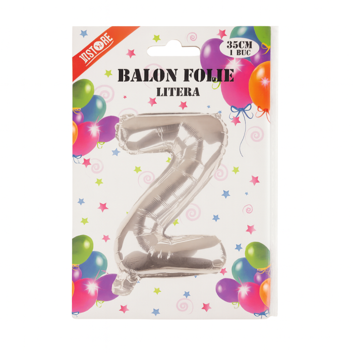 Balon folie litera Z argintiu, 35 cm, decor aniversar si petreceri, 1 buc [2]