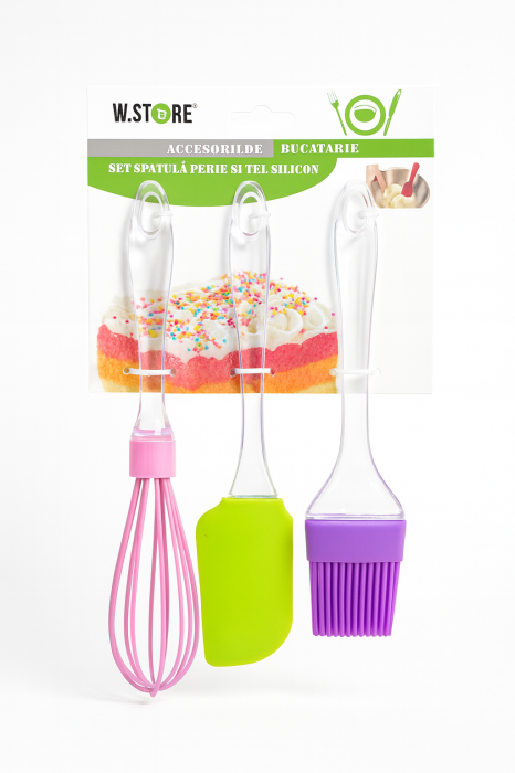 Set 3 accesorii bucatarie – tel, spatula si pensula silicon [2]