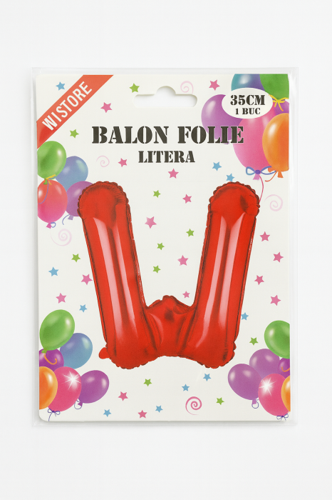 Balon folie litera W rosu, 35 cm, decor aniversar si petreceri, 1 buc [2]