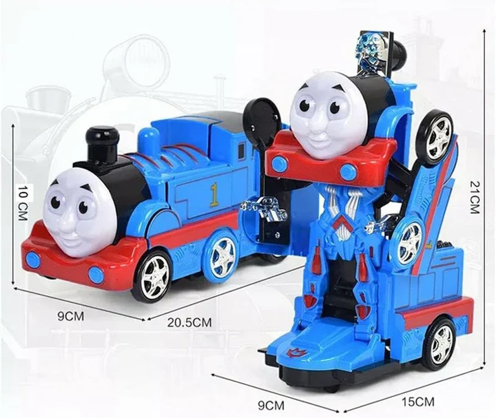 Tren Transformer cu Lumini si Muzica – 20 cm, Robot 2-in-1 [5]