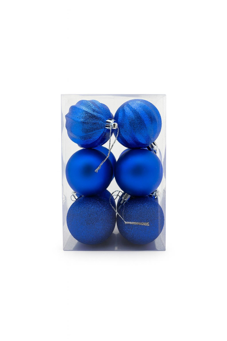 Globuri brad Craciun set 12 buc albastre, 17x11.5x11.5cm [1]
