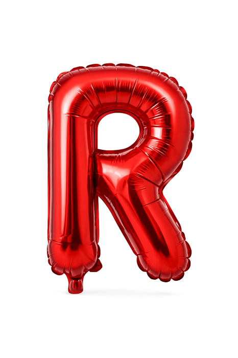 Balon folie litera R rosu, 35 cm, decor aniversar si petreceri, 1 buc [1]